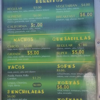 Tacos Super Tonaya - Part of their menu May 2021 - Food Trucks Near Me - Chico, California Tacos Super Tonaya - Part of their menu May 2021 - Food Trucks Near Me - Chico, California