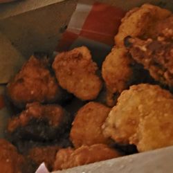 Fried cauliflower, some a little burnt. Good tho'.