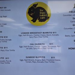 The Black Rabbit Cafe - Breakfast Menu
