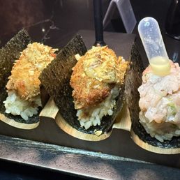12/30/2025 - Fried Oyster Hand Roll x 2, Yellowtail Scallion Hand Roll (HH $5/each)