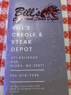 Menu photo 4 Bill's Creole & Seafood Flora, MS Menu photo 4 Bill's Creole & Seafood Flora, MS