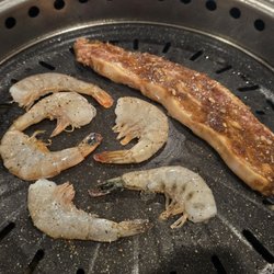 Bawi Korean BBQ - Shrimp and marinated pork belly