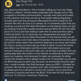 The first message he left demanding I pay him the refunded money back. The first message he left demanding I pay him the refunded money back.