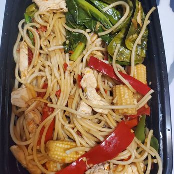 Thai Trio - Drunkard Noodles (with spaghetti noodles) - Thai Near Me - Sammamish, Washington Thai Trio - Drunkard Noodles (with spaghetti noodles) - Thai Near Me - Sammamish, Washington