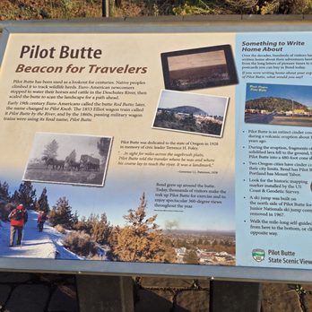 Pilot Butte State Park - Informational plaque - Hiking Near Me - Bend, Oregon Pilot Butte State Park - Informational plaque - Hiking Near Me - Bend, Oregon