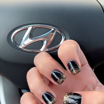 Envie Nails Spa - black & gold gradient for new years - Nail Salons Near Me - Conroe, Texas