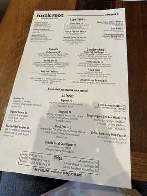 Menu photo 1 Rustic Root Woodbury, NY