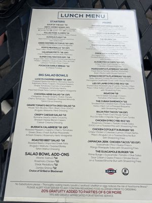 Menu photo 5 Lucky Lou's Bar & Grill Wethersfield, CT