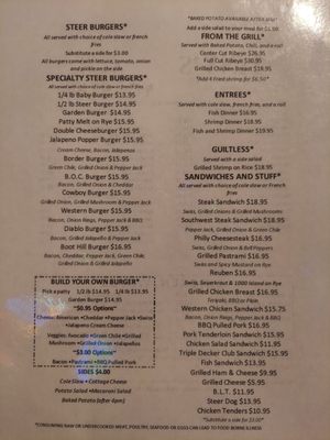 Menu photo 4 Tiny's Saloon & Steakhouse Tucson, AZ