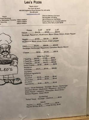 Menu photo 1 Leo's Pizza Kansas City, MO Menu photo 1 Leo's Pizza Kansas City, MO