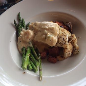 Blue Marlin - Halibut special with tri-colored potatoes and asparagus - Seafood Near Me - Columbia, South Carolina Blue Marlin - Halibut special with tri-colored potatoes and asparagus - Seafood Near Me - Columbia, South Carolina