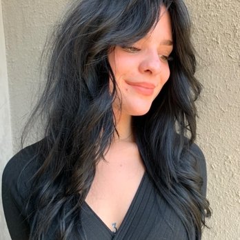 Urban Bleu - We went from the pink to black and added bangs and layers. - Barbers Near Me - Rogers, Arkansas Urban Bleu - We went from the pink to black and added bangs and layers. - Barbers Near Me - Rogers, Arkansas