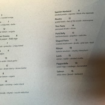 Juniper - Menu - Italian Near Me - Austin, Texas