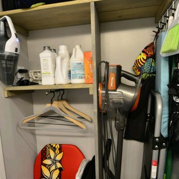 Yim's Construction Company - Small coat closet shelving in Hawaii condo. - General Contractors Near Me