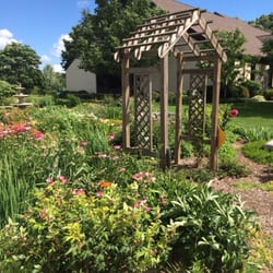 Community Library - The peaceful flower garden located outside