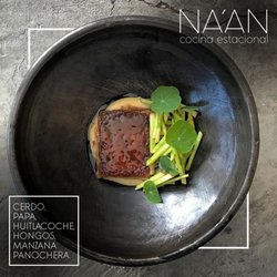 Na'an Cocina Estacional - Platillo Fuerte del Menú a la Carta carne cocida al alto vació y a la plancha acompañada de hierbas dulces y un toque de manzana. Nov-02-17