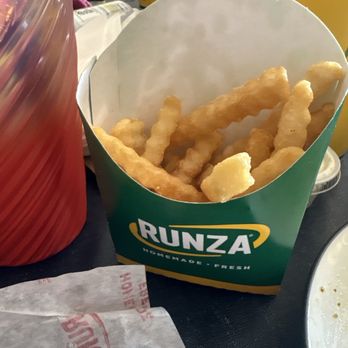 Runza - Partially filled fry container. No I had not eaten any fries, it was truly this full. - Burgers Near Me - Omaha, Nebraska Runza - Partially filled fry container. No I had not eaten any fries, it was truly this full. - Burgers Near Me - Omaha, Nebraska