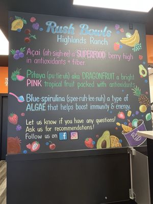 Menu photo 1 Rush Bowls Highlands Ranch, CO