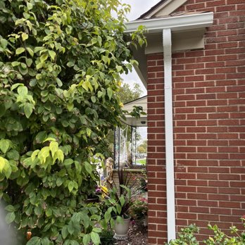 BTG Gutters - Hidden short price of 5" gutter that wraps around the corner, Protection installed so that tree won't ever be a problem - Gutter Services Near Me BTG Gutters - Hidden short price of 5" gutter that wraps around the corner, Protection installed so that tree won't ever be a problem - Gutter Services Near Me