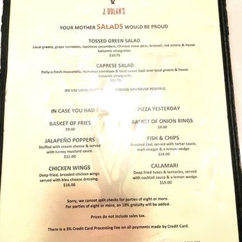 J. Dolan's - Salad & Pupu Menu - Pizza Near Me - Honolulu, Hawaii