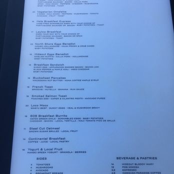 Hideout - Breakfast Menu - Bars Near Me - Honolulu, Hawaii Hideout - Breakfast Menu - Bars Near Me - Honolulu, Hawaii