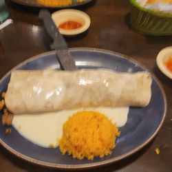 El Jinete Mexican Restaurant - Burrito with beef, chicken, and shrimp