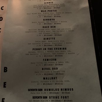 Antiques On High - Beer menu. Thought they'd have more. Was disappointed in only one fruity sour - Cocktail Bars Near Me - Columbus, Ohio