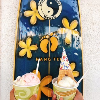 Shaka Cones - Double strawberry and vanilla. Single coconut macadamia nut with a cone. - Ice Cream & Frozen Yogurt Near Me - Waikoloa, Hawaii