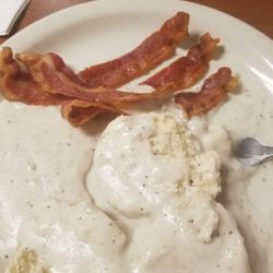 Down Home Cafe - 2 biscuits with gravy side of bacon