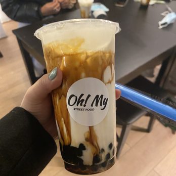 Oh My Street Food - Large brown sugar milk tea with tapioca pearls - Bubble Tea Near Me - Dublin, D