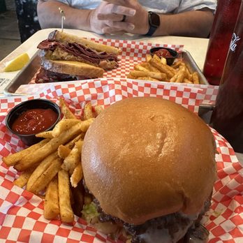 Hudson's Restaurant - Mushroom Swiss burger and pastrami sandwitch - Diners Near Me - Hudson, Ohio Hudson's Restaurant - Mushroom Swiss burger and pastrami sandwitch - Diners Near Me - Hudson, Ohio