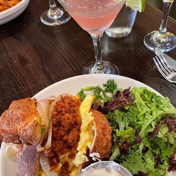 Lilly's - Loaded Popover (chorizo and egg with side salad) - Tapas/Small Plates Near Me - White Plains, New York Lilly's - Loaded Popover (chorizo and egg with side salad) - Tapas/Small Plates Near Me - White Plains, New York