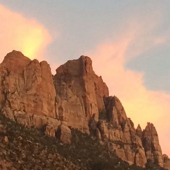 Whiptail Grill - Our sunset view from our patio table beautiful - Mexican Near Me - Springdale, Utah
