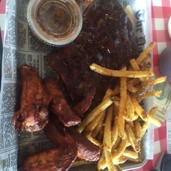 Firewater BBQ - 1/2 slab & smoked wing taster....  So excited!! - Barbeque Near Me - Crest Hill, Illinois