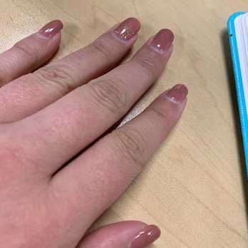 Lush Spa Nails - Gel nail polish (stayed even after 12 days) with glitter ombré on ring finger - Nail Salons Near Me - Chino Hills, California