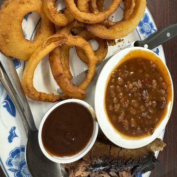 Tim’s Tavern - Brisket, onion rings, and beans - Southern Near Me - Benton, Arkansas
