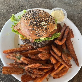 Bushfire Kitchen - Menifee - American Burger Sweet Potato Fries (gf) (ve) - Gluten-Free Near Me - Menifee, California Bushfire Kitchen - Menifee - American Burger Sweet Potato Fries (gf) (ve) - Gluten-Free Near Me - Menifee, California