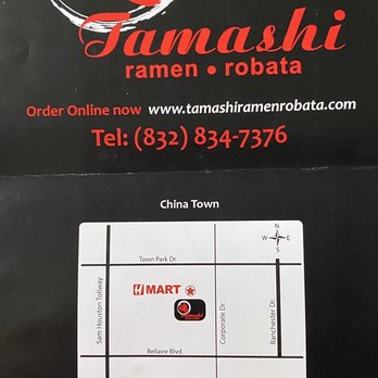 Tamashi Ramen Robata - Menu - March 2022 - Ramen Near Me - Houston, Texas