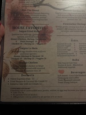 Menu photo 6 Saigon Blossoms Tucson, AZ