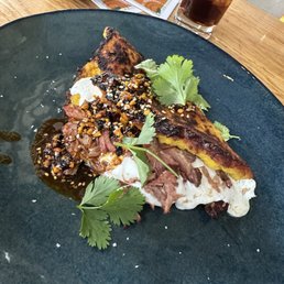Cachapas with meat