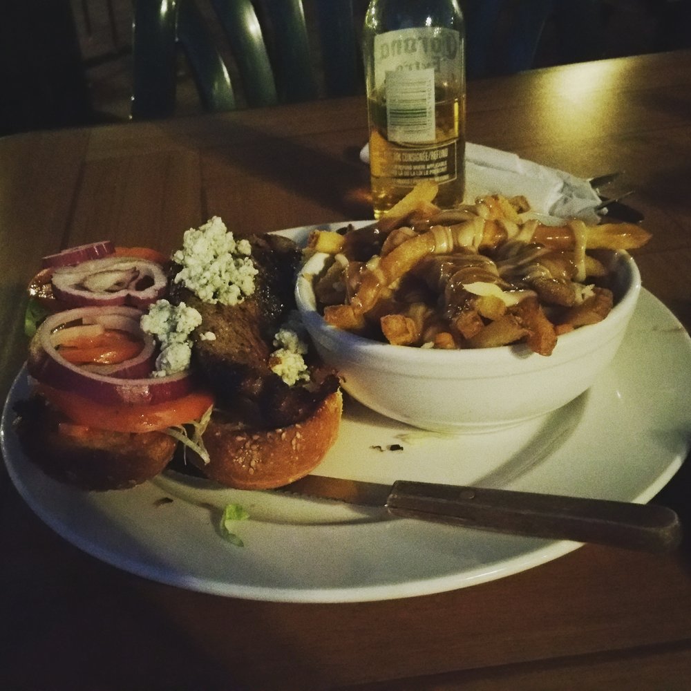Jake's On Main - Steak and Blue sandwich with Poutine - Pubs Near Me - Unionville, Ontario Jake's On Main - Steak and Blue sandwich with Poutine - Pubs Near Me - Unionville, Ontario