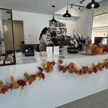 Reborn Coffee - The cafe decorated for the fall season - Coffee & Tea Near Me - Diamond Bar, California