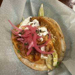 cajun shrimp taco (with queso crunch shell) cajun shrimp taco (with queso crunch shell)