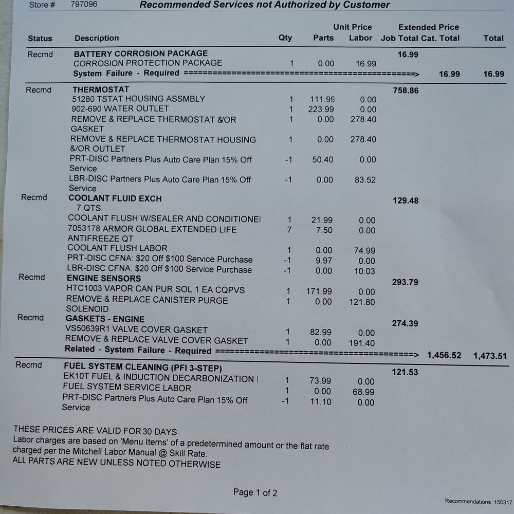 Firestone Complete Auto Care - Diagnostic report, first page. - Auto Repair Near Me - Tulsa, Oklahoma