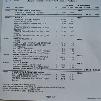 Firestone Complete Auto Care - Diagnostic report, first page. - Auto Repair Near Me - Tulsa, Oklahoma