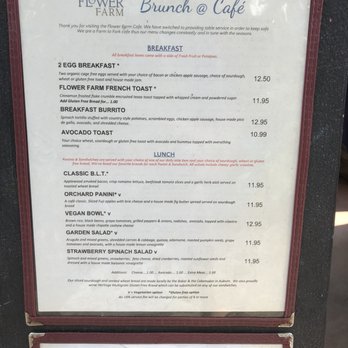 Flower Farm Cafe - Menu......order food well in advance of wine tasting and be prepared to wait. Check to make sure your order is correct. - Coffee & Tea Near Me - Loomis, California