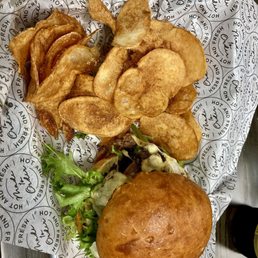 Hamburger and sweet potato fries