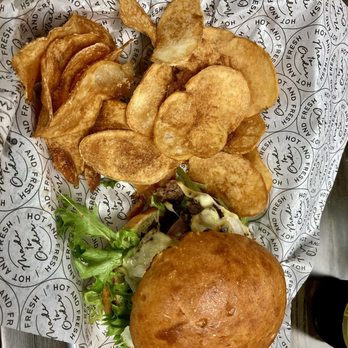 Square Burger - Hamburger and sweet potato fries - Burgers Near Me - Danville, Indiana
