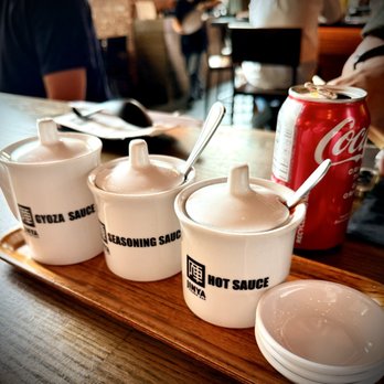 JINYA Ramen Bar - Vancouver Downtown - Sauce rack - Ramen Near Me - Vancouver, British Columbia