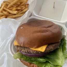 Cheese Burger and Fries